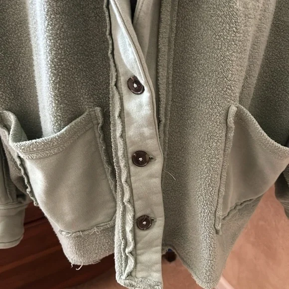 Free People Jordan Slouchy Jacket in washed military green. - Picture 5 of 13